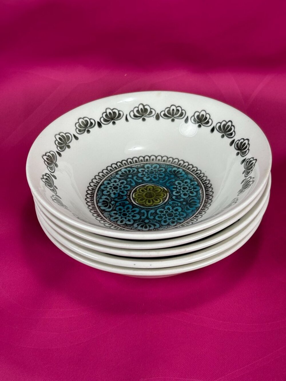 set of 5 Broadhurst UK Ironstone Alicante cereal bowls